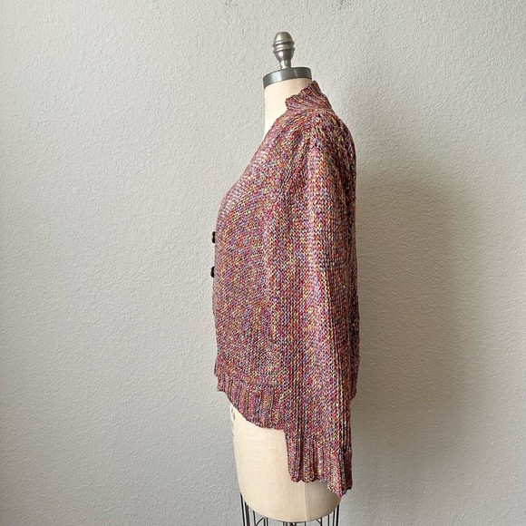 BUNDLE ST. JOHN SPORT Tweed Pattern Knit Top & Cardigan Sweater Multi - Picture 3 of 10